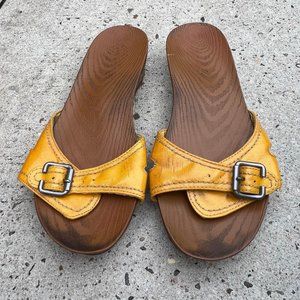 Yellow Dr. Scholl's Slide On Shoes